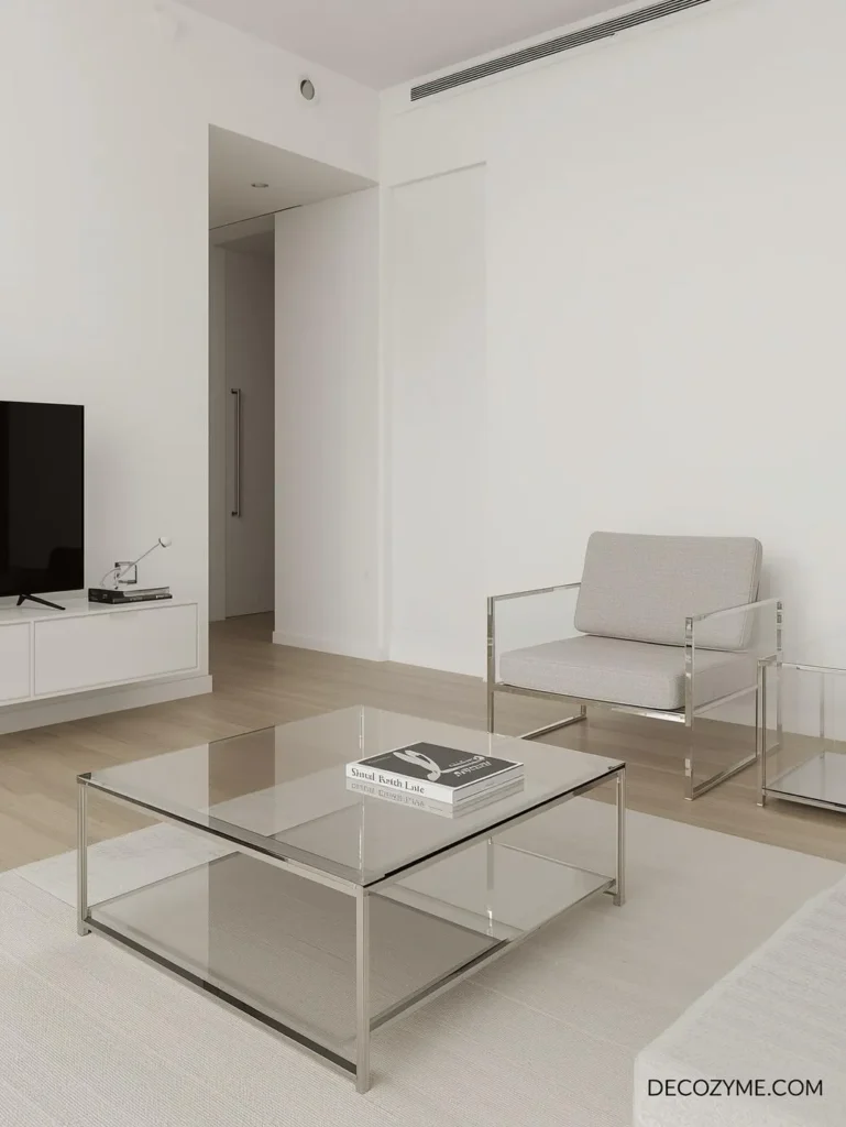 12. Use Glass or Acrylic Furniture