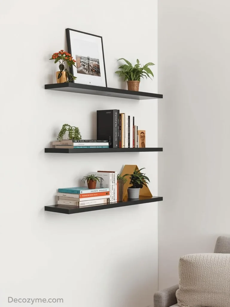 4. Use Floating Shelves Instead of Bulky Cabinets