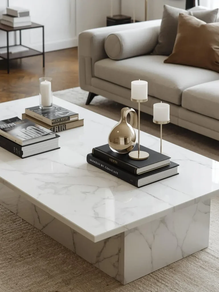 6. Add a Marble Coffee Table