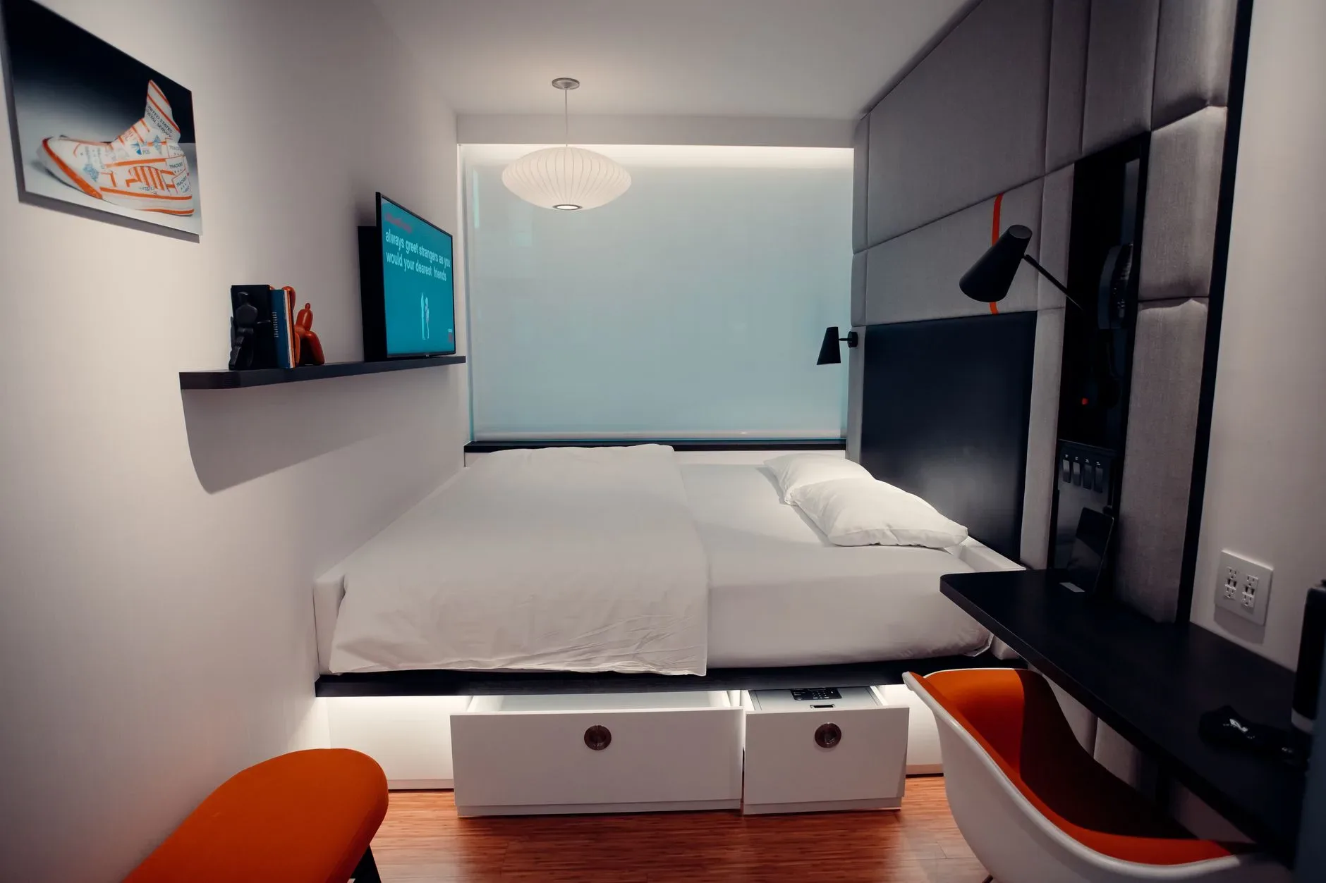 A sleek and cozy modern bedroom with stylish design elements in Washington, DC.