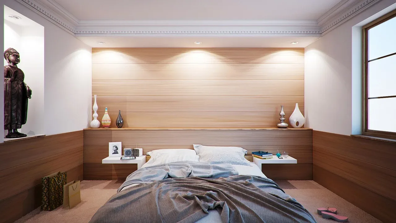 low platform bed relaxed boho bedroom