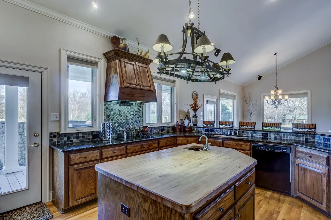 statement backsplash modern kitchen drama